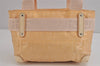 Authentic FENDI Vintage Zucca Tote Hand Bag Nylon Leather Beige 4844J