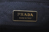 Authentic PRADA TESSUTO BOW Ribbon Nylon Leather Hand Bag BR4237 Black 4846I