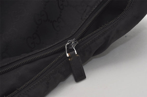 Authentic GUCCI Shoulder Hand Bag GG Nylon Leather 0013380 Black Junk 4847I