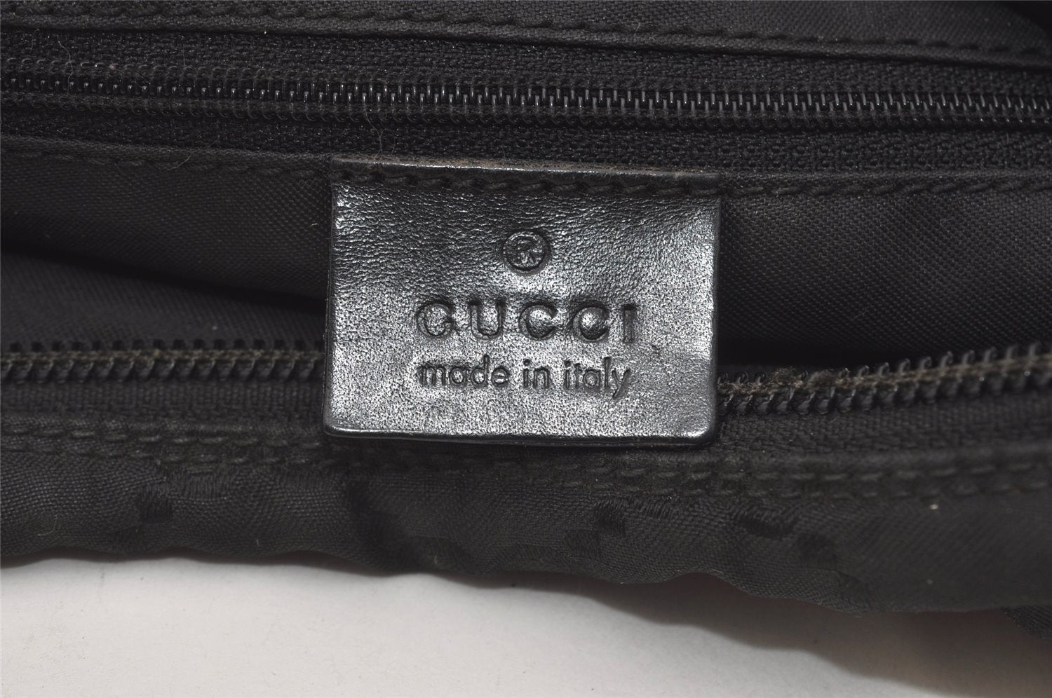 Authentic GUCCI Shoulder Hand Bag GG Nylon Leather 0013380 Black Junk 4847I