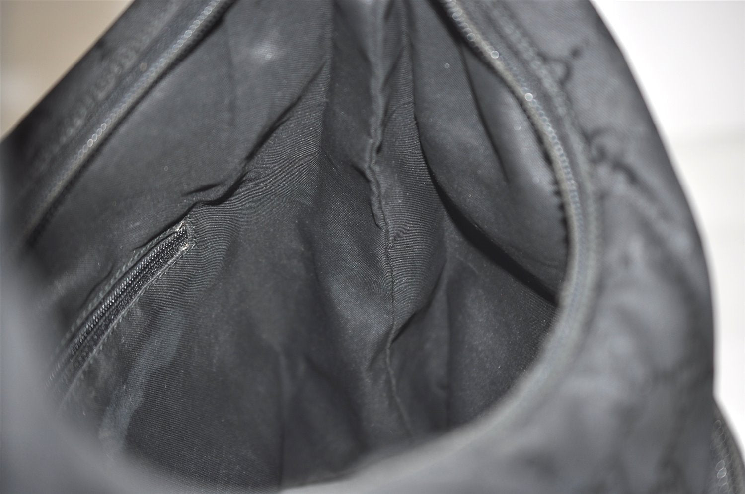 Authentic GUCCI Shoulder Hand Bag GG Nylon Leather 0013380 Black Junk 4847I