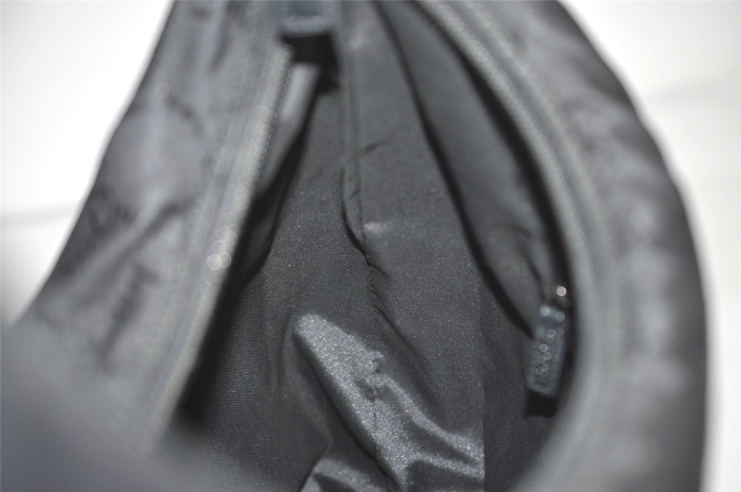 Authentic GUCCI Shoulder Hand Bag GG Nylon Leather 0013380 Black Junk 4847I