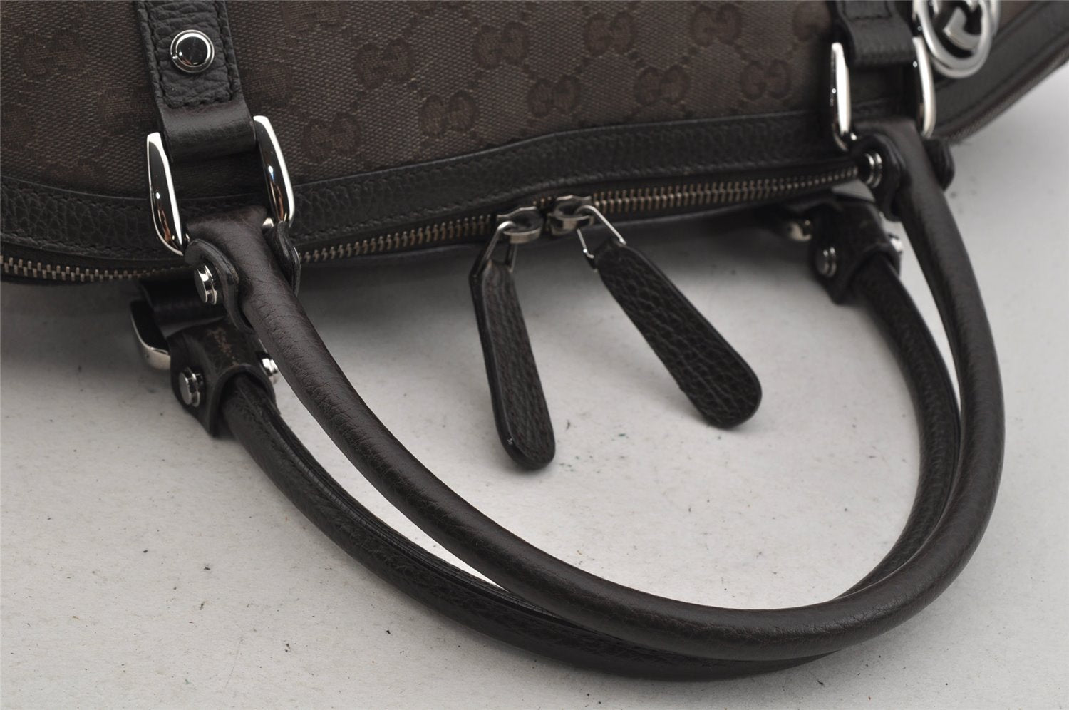 Authentic GUCCI 2Way Shoulder Tote Bag GG Canvas Leather 341503 Brown 4848J