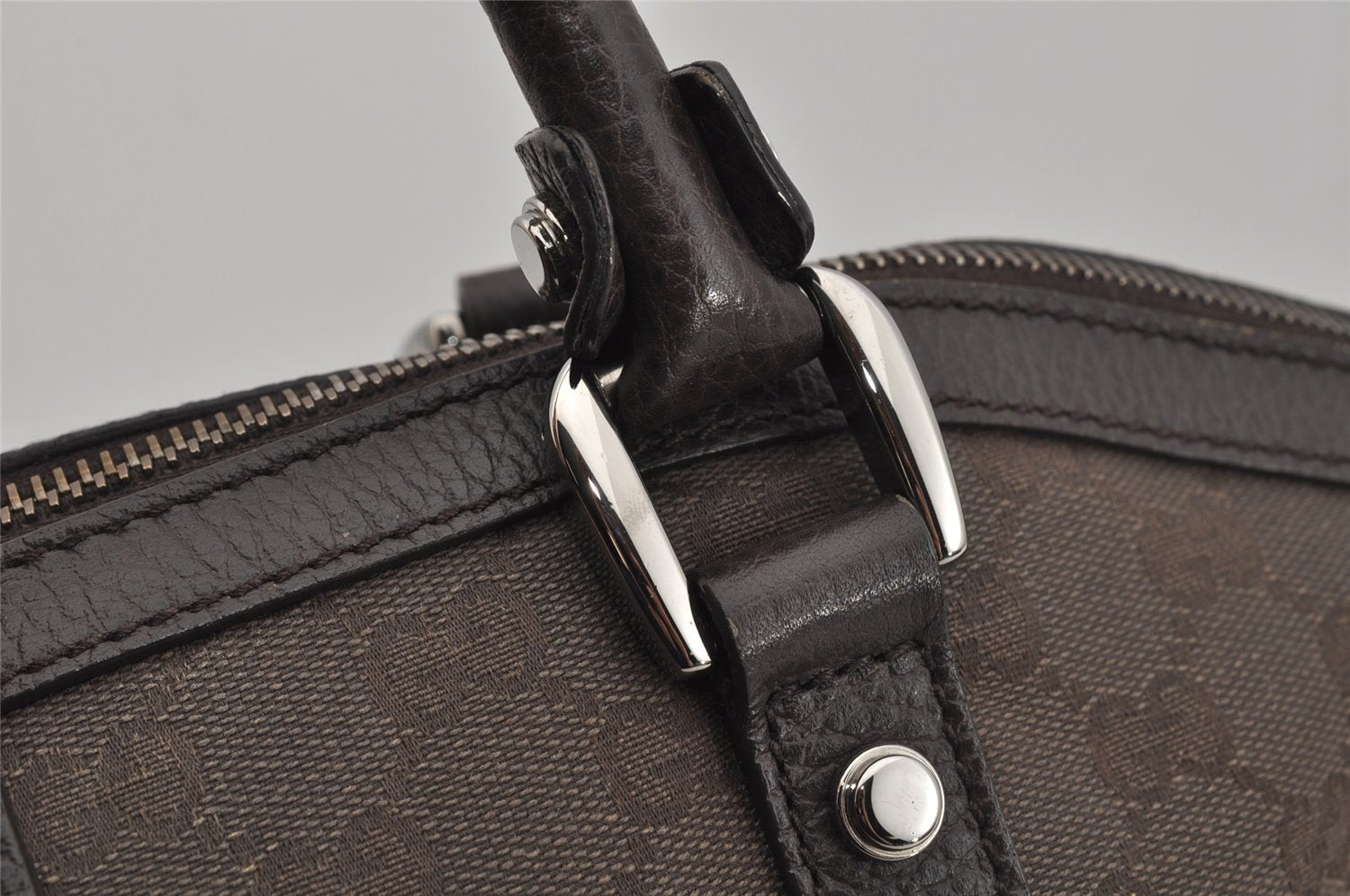 Authentic GUCCI 2Way Shoulder Tote Bag GG Canvas Leather 341503 Brown 4848J