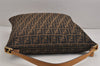 Authentic FENDI Vintage Zucca Shoulder Tote Bag Canvas Leather Brown 4849J