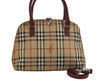 Authentic BURBERRY Nova Check PVC Leather 2Way Shoulder Hand Bag Beige 4850J
