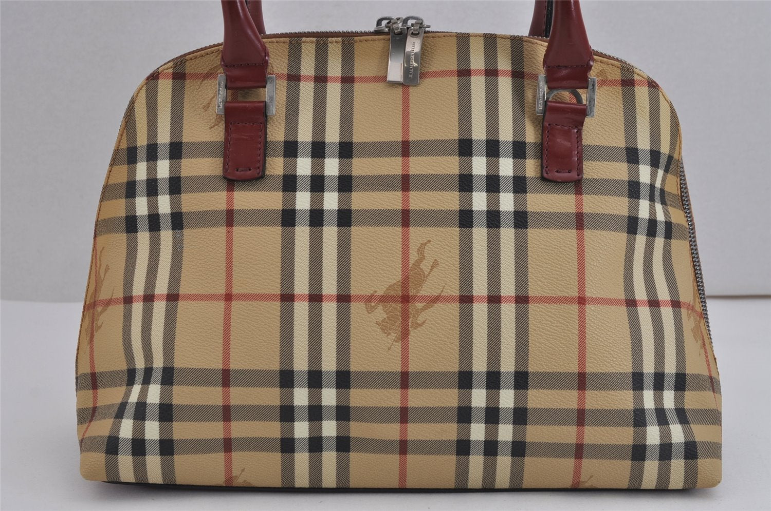 Authentic BURBERRY Nova Check PVC Leather 2Way Shoulder Hand Bag Beige 4850J