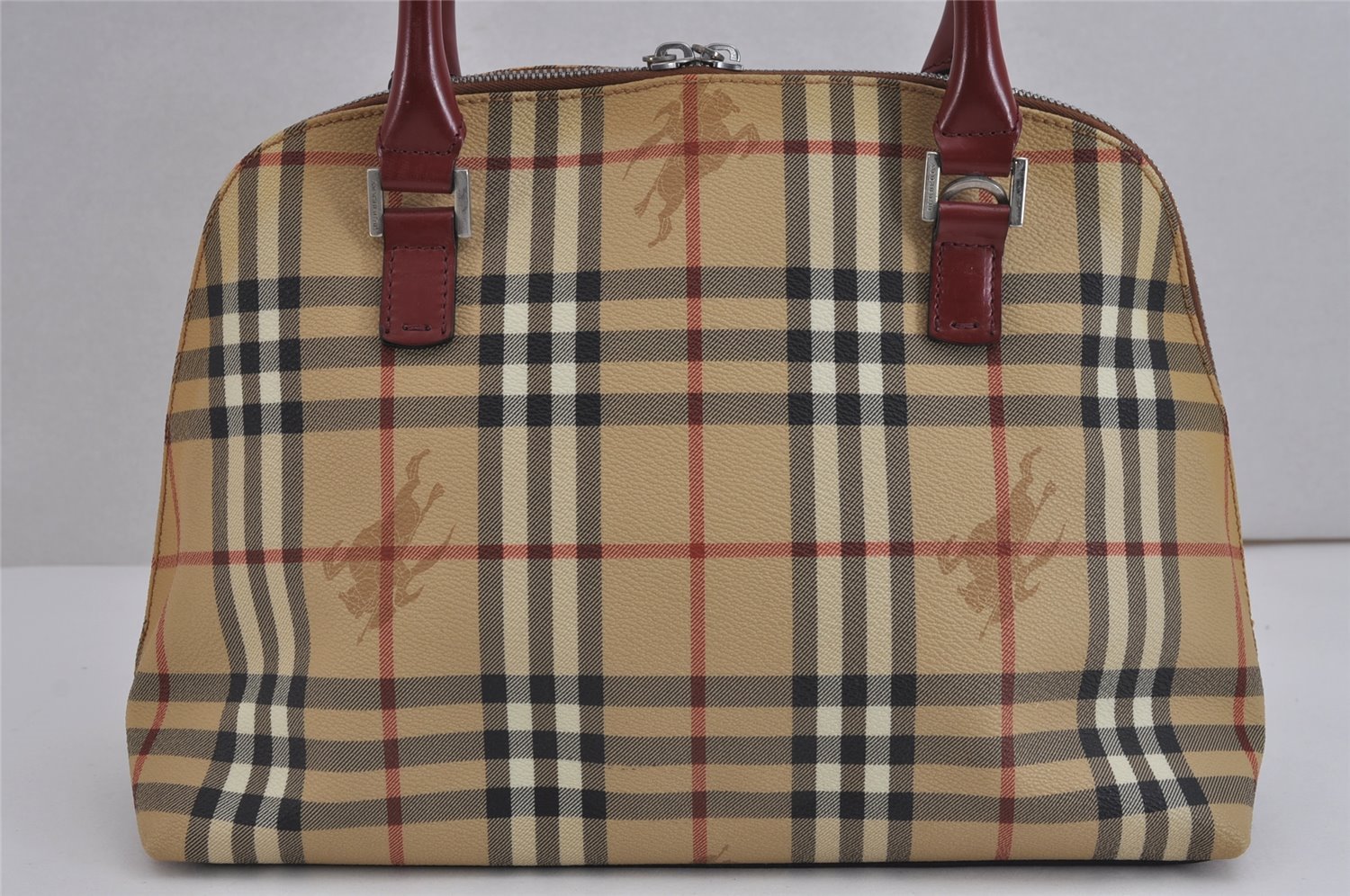 Authentic BURBERRY Nova Check PVC Leather 2Way Shoulder Hand Bag Beige 4850J