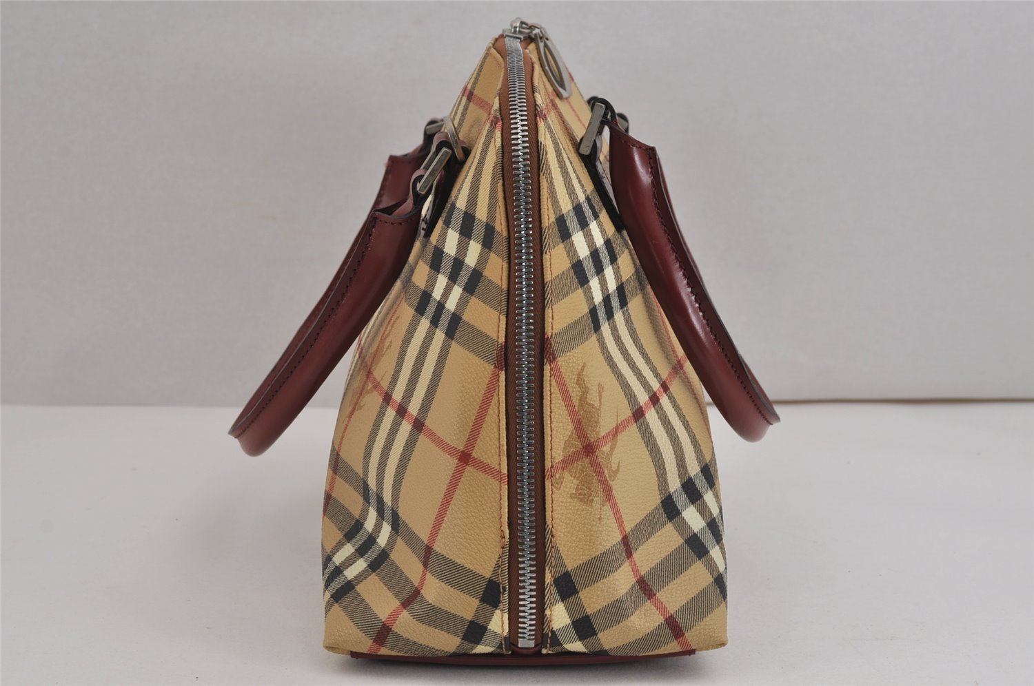 Authentic BURBERRY Nova Check PVC Leather 2Way Shoulder Hand Bag Beige 4850J