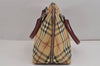Authentic BURBERRY Nova Check PVC Leather 2Way Shoulder Hand Bag Beige 4850J