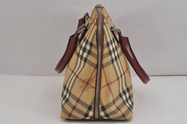 Authentic BURBERRY Nova Check PVC Leather 2Way Shoulder Hand Bag Beige 4850J