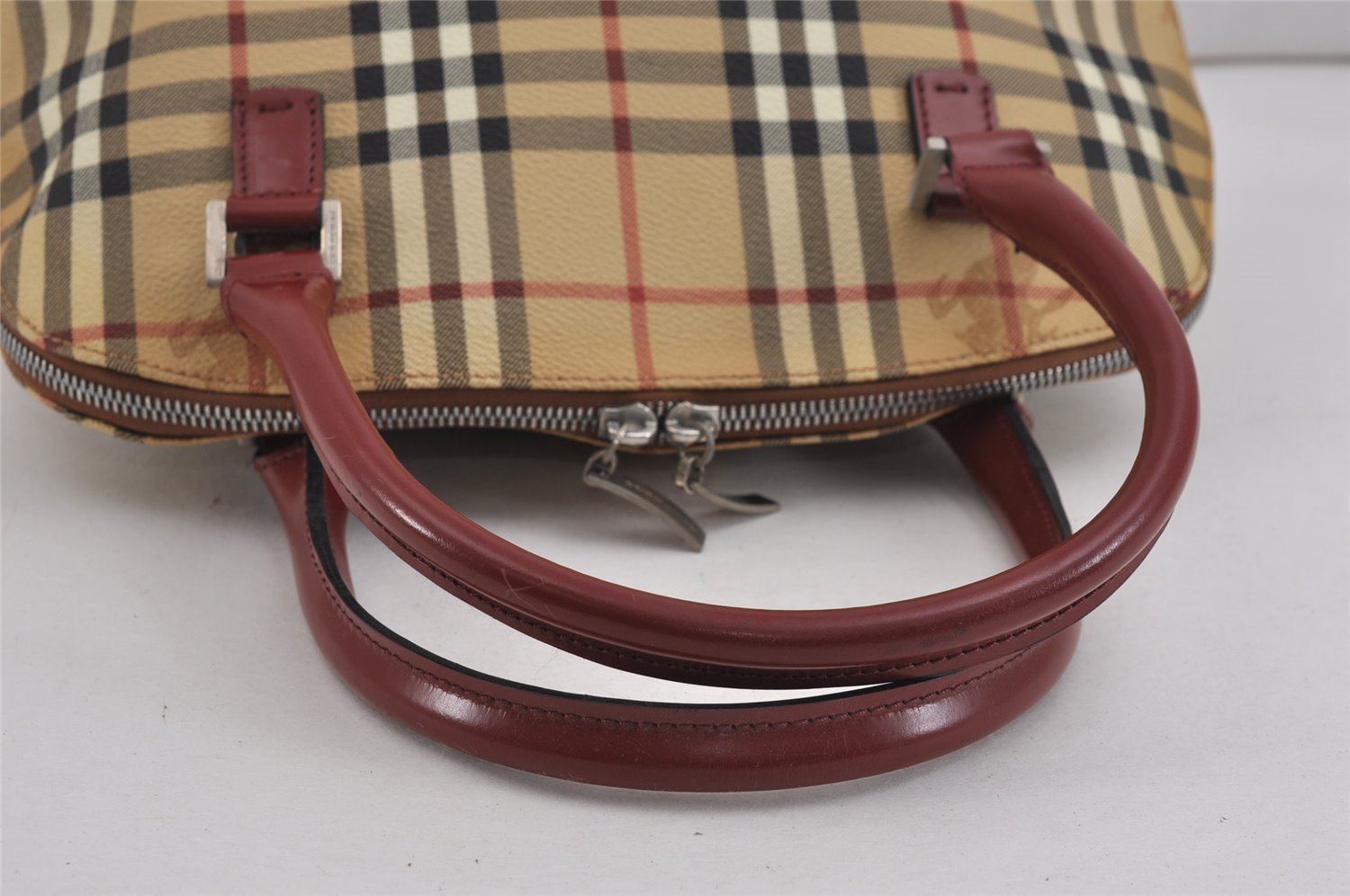 Authentic BURBERRY Nova Check PVC Leather 2Way Shoulder Hand Bag Beige 4850J