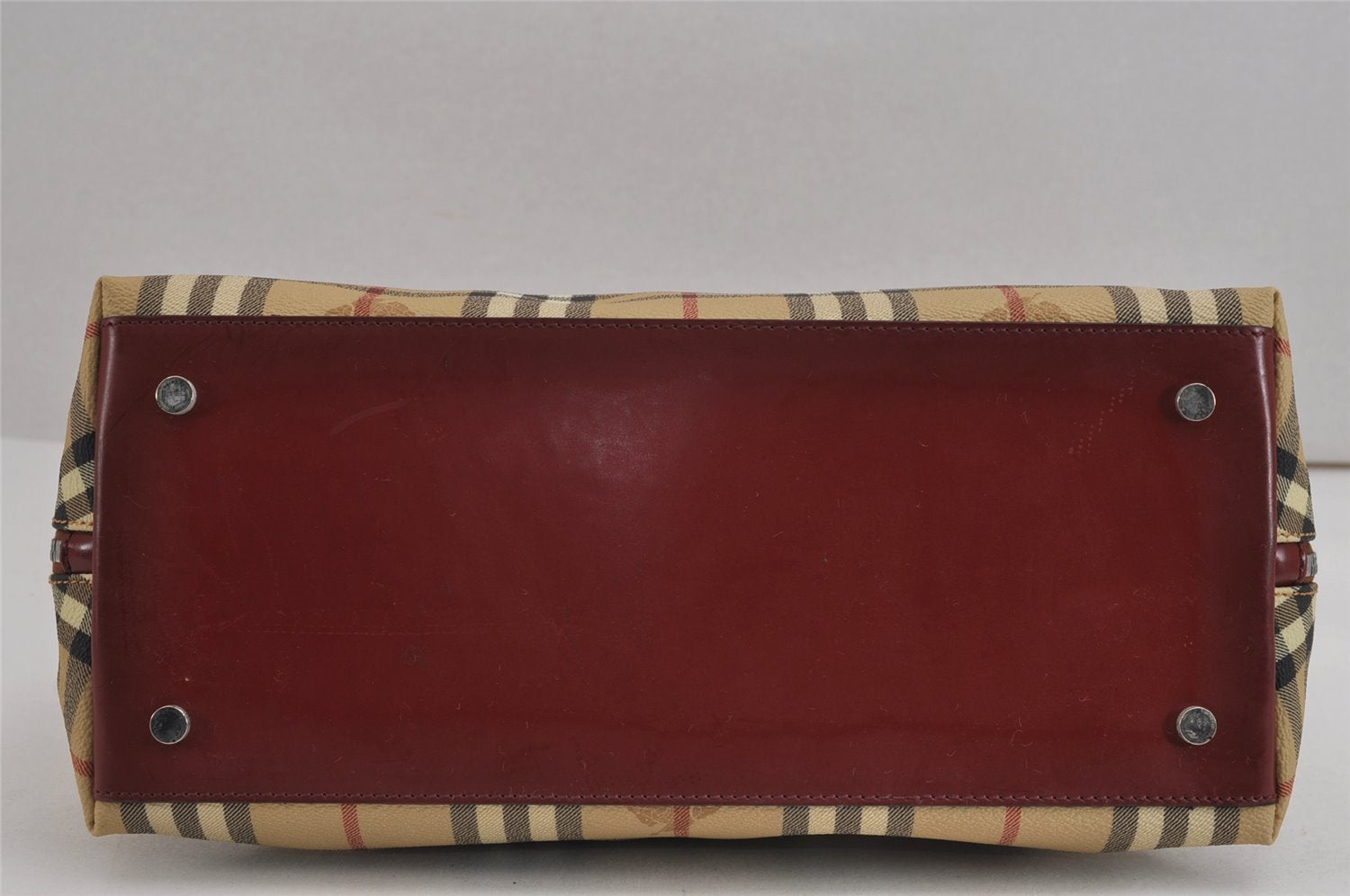 Authentic BURBERRY Nova Check PVC Leather 2Way Shoulder Hand Bag Beige 4850J
