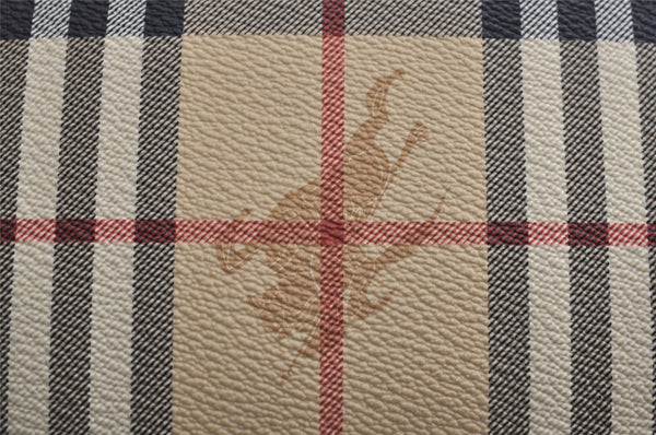 Authentic BURBERRY Nova Check PVC Leather 2Way Shoulder Hand Bag Beige 4850J