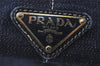 Authentic PRADA Canapa L Vintage Canvas Tote Hand Bag Denim Blue 4852I