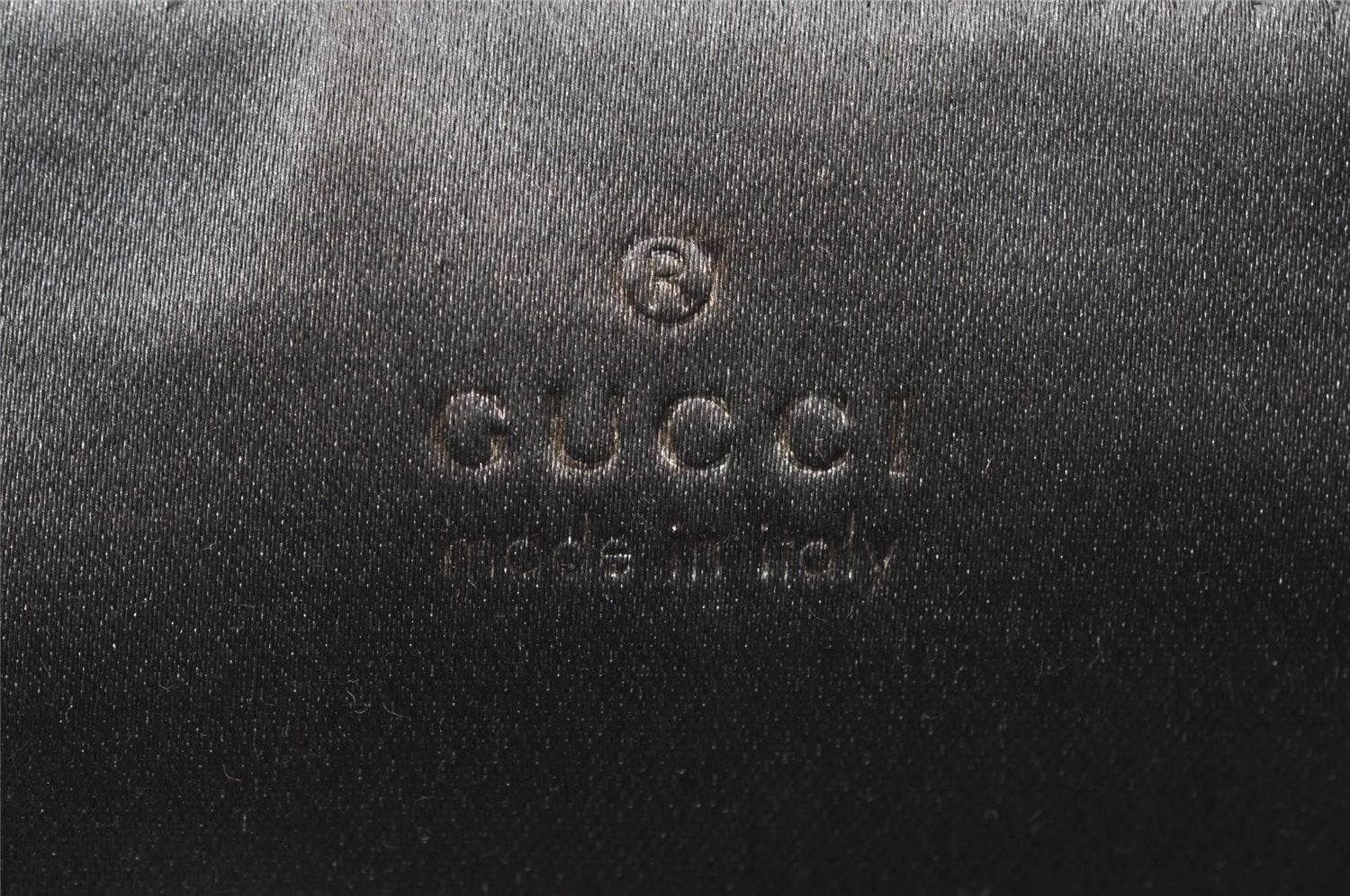 Authentic GUCCI Vintage Plastic Shoulder Hand Bag Velour 0013750 Gray 4853I