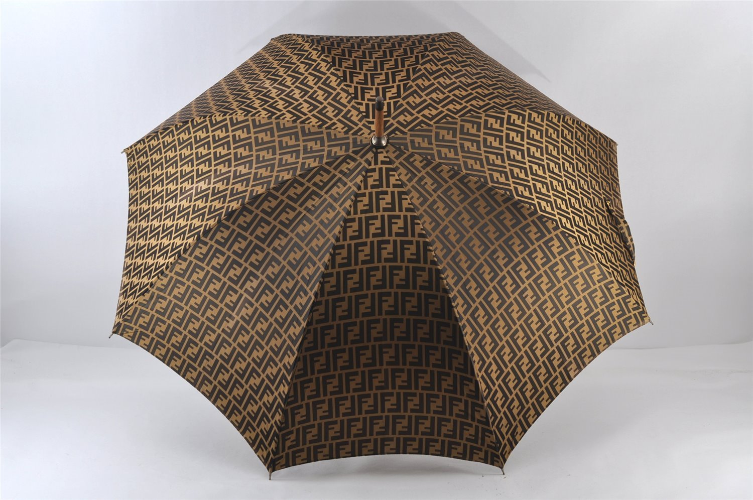 Authentic FENDI Zucca Vintage Parasol Umbrella Brown Beige 4853J