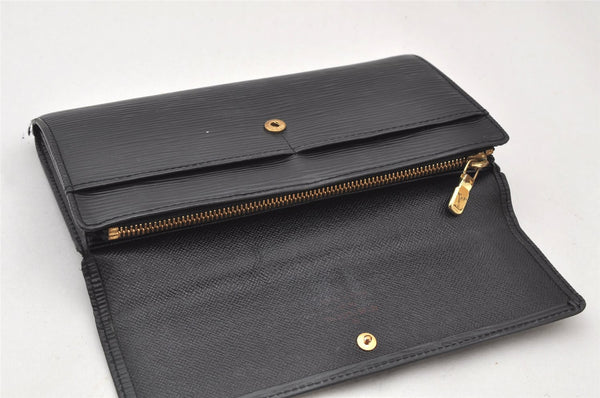 Auth Louis Vuitton Epi Portefeuille Sarah Long Wallet Black M63742 LV 4853K