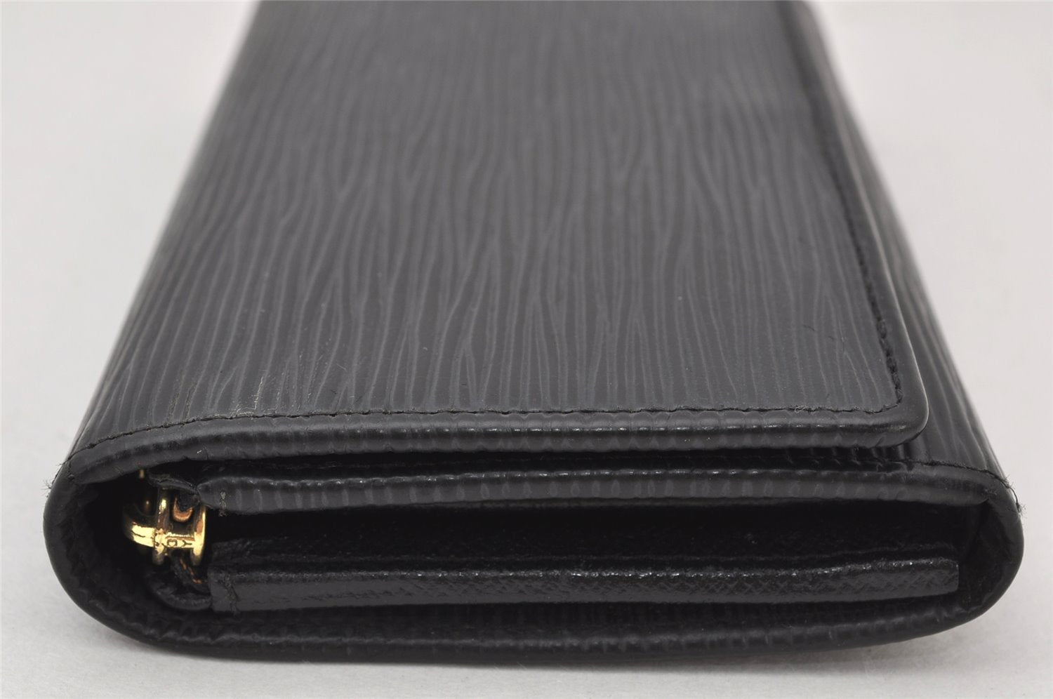 Auth Louis Vuitton Epi Porte Monnaie Billets Tresor Wallet Black M63502 LV 4855K