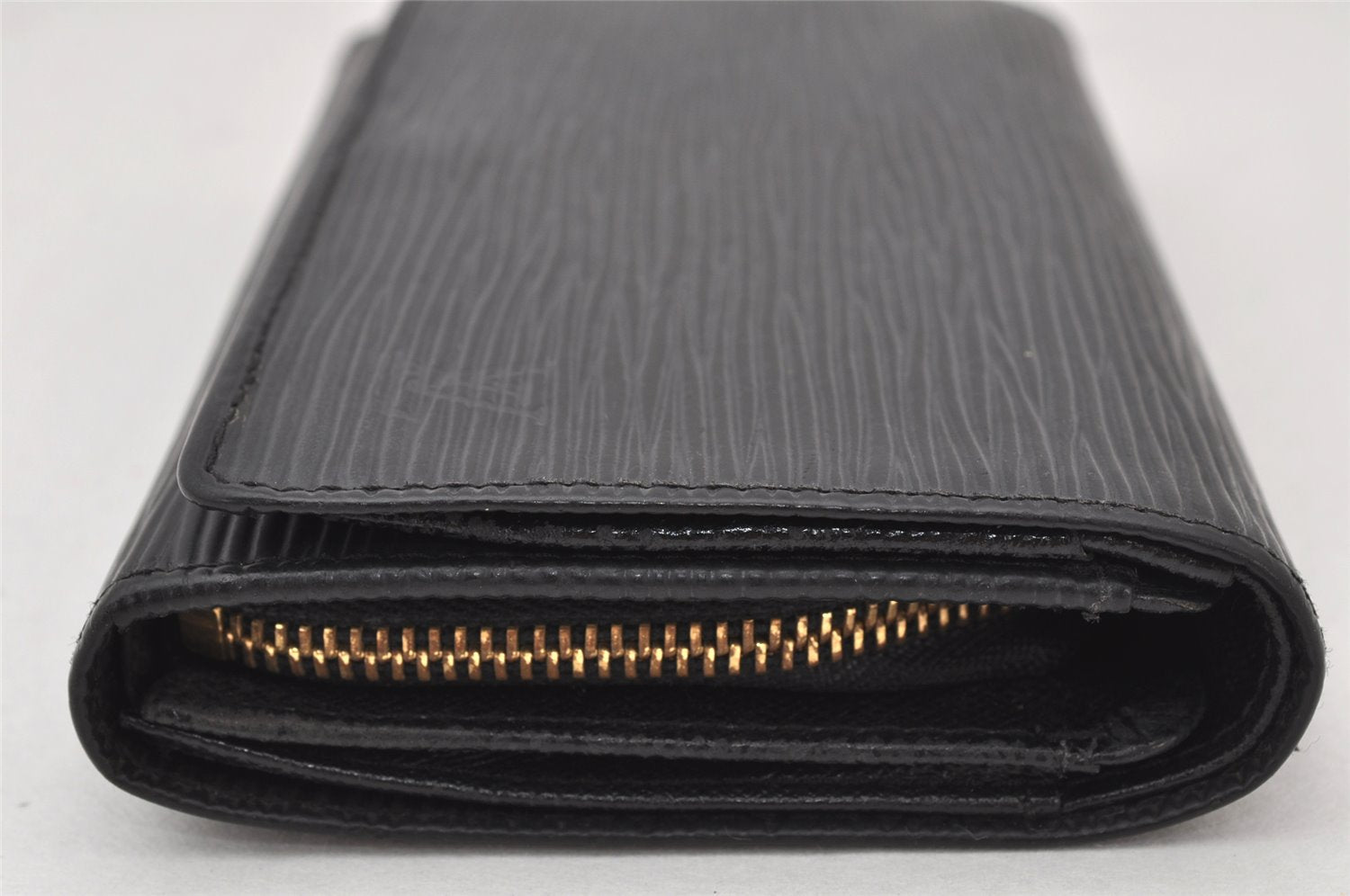 Auth Louis Vuitton Epi Porte Monnaie Billets Tresor Wallet Black M63502 LV 4855K