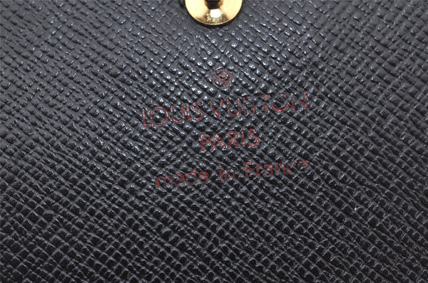 Auth Louis Vuitton Epi Porte Monnaie Billets Tresor Wallet Black M63502 LV 4855K