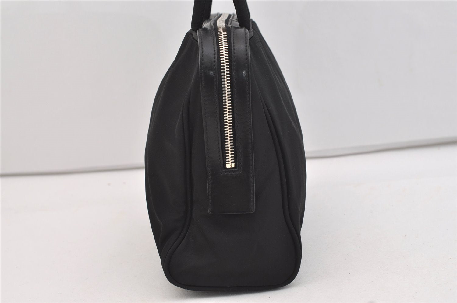 Authentic PRADA NEW TESSUTO SPO Nylon Leather Shoulder Tote Bag Black 4856J