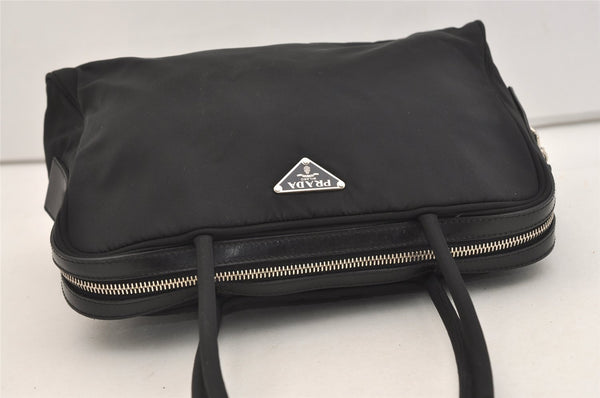 Authentic PRADA NEW TESSUTO SPO Nylon Leather Shoulder Tote Bag Black 4856J