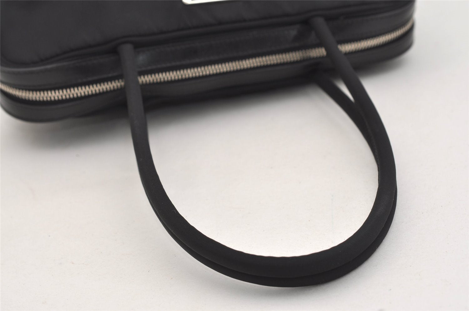 Authentic PRADA NEW TESSUTO SPO Nylon Leather Shoulder Tote Bag Black 4856J