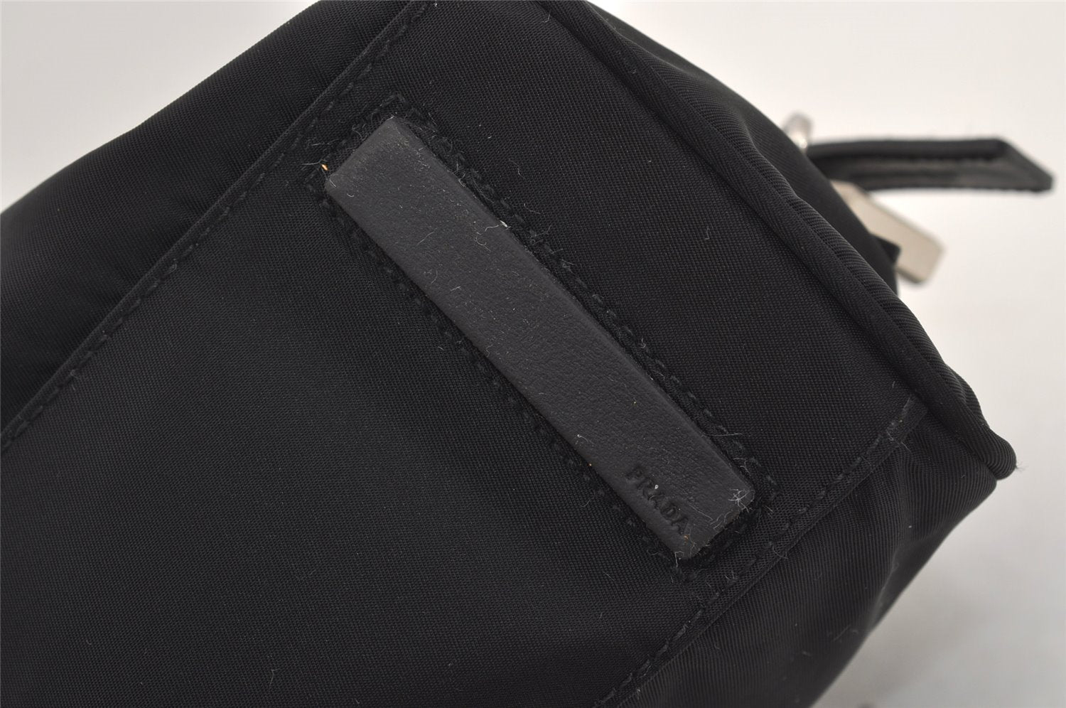 Authentic PRADA NEW TESSUTO SPO Nylon Leather Shoulder Tote Bag Black 4856J