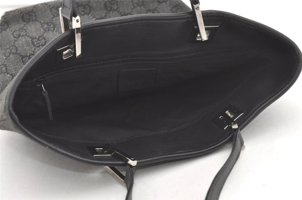 Authentic GUCCI Shoulder Tote Bag Purse GG Canvas Leather 31244 Black 4857I
