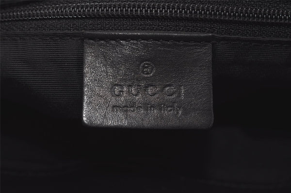 Authentic GUCCI Shoulder Tote Bag Purse GG Canvas Leather 31244 Black 4857I
