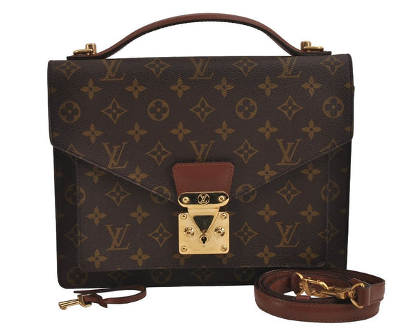 Authentic Louis Vuitton Monogram Monceau 2Way Shoulder Hand Bag M51185 LV 4858J