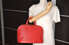 Authentic Louis Vuitton Epi Alma PM Hand Bag Red M52147 LV 4859I