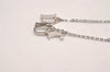 Authentic Christian Dior Silver Tone Chain Pendant Necklace CD 4859J