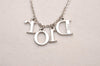 Authentic Christian Dior Silver Tone Chain Pendant Necklace CD 4859J