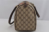 Authentic GUCCI Web Sherry Line Hand Boston Bag GG PVC Leather Brown Junk 4862J