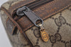 Authentic GUCCI Web Sherry Line Hand Boston Bag GG PVC Leather Brown Junk 4862J
