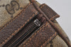 Authentic GUCCI Web Sherry Line Hand Boston Bag GG PVC Leather Brown Junk 4862J