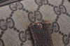Authentic GUCCI Web Sherry Line Hand Boston Bag GG PVC Leather Brown Junk 4862J