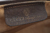 Authentic GUCCI Web Sherry Line Hand Boston Bag GG PVC Leather Brown Junk 4862J