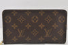 Authentic Louis Vuitton Monogram Porte Monnaie Zip Long Wallet M61727 LV 4862K