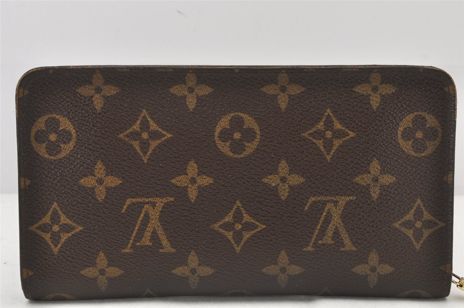 Authentic Louis Vuitton Monogram Porte Monnaie Zip Long Wallet M61727 LV 4862K