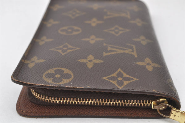 Authentic Louis Vuitton Monogram Porte Monnaie Zip Long Wallet M61727 LV 4862K