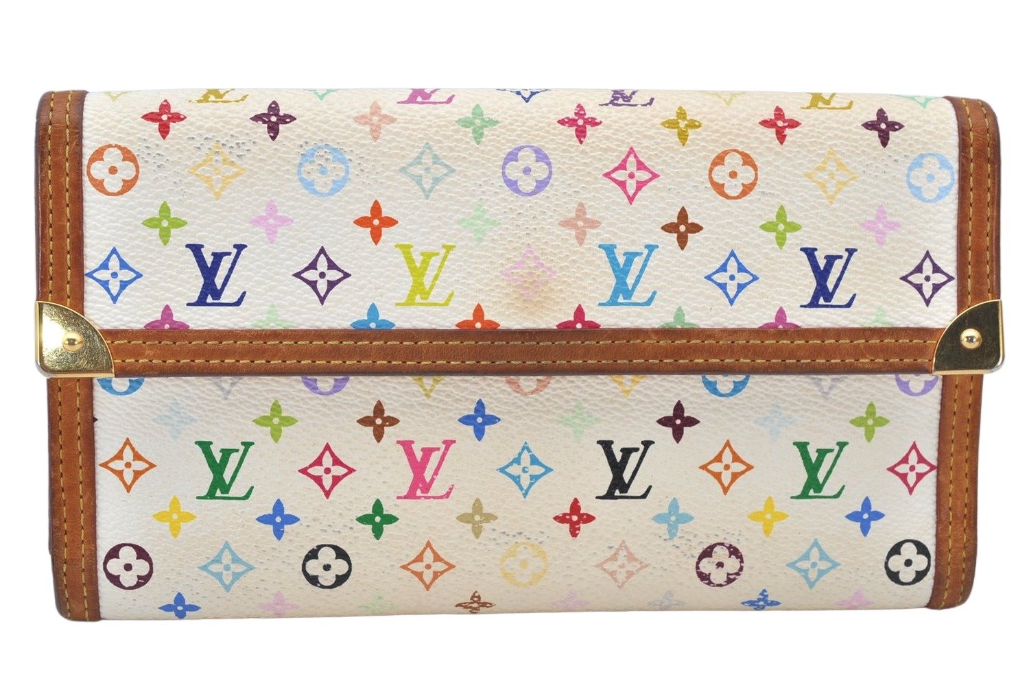 Louis Vuitton Monogram Multicolor Porte Tresor International Wallet Junk 4865K