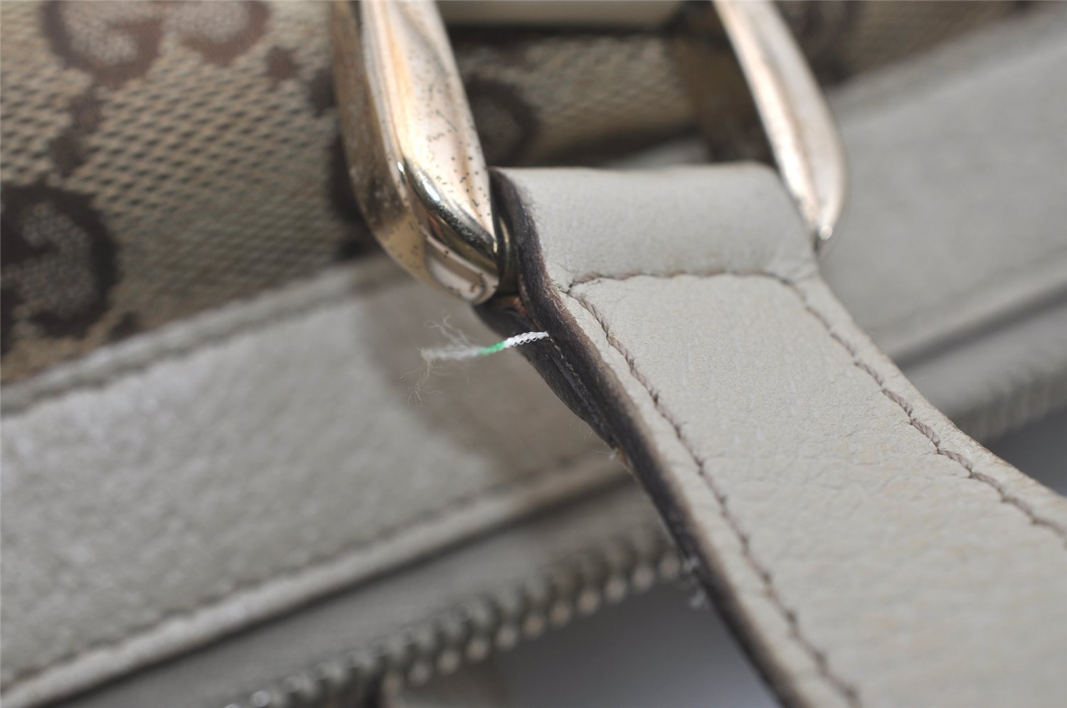 Authentic GUCCI Abbey Shoulder Tote Bag GG Canvas Leather 141470 Brown 4867I