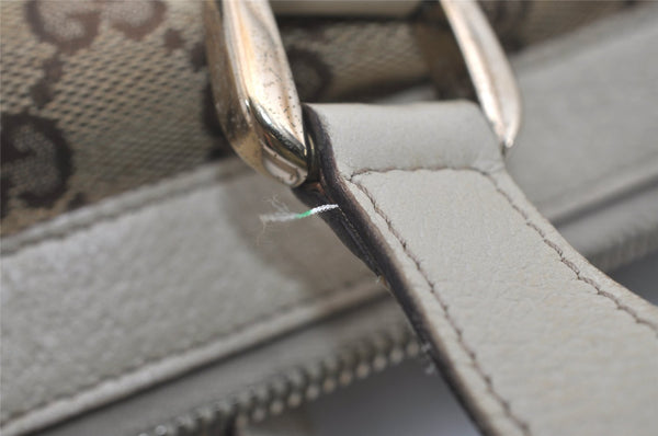 Authentic GUCCI Abbey Shoulder Tote Bag GG Canvas Leather 141470 Brown 4867I