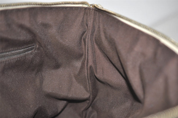 Authentic GUCCI Abbey Shoulder Tote Bag GG Canvas Leather 141470 Brown 4867I