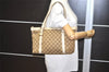 Authentic GUCCI Abbey Shoulder Tote Bag GG Canvas Leather 141470 Brown 4867I