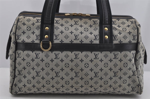 Authentic Louis Vuitton Monogram Mini Josephine GM Hand Bag Blue M92211 LV 4868J