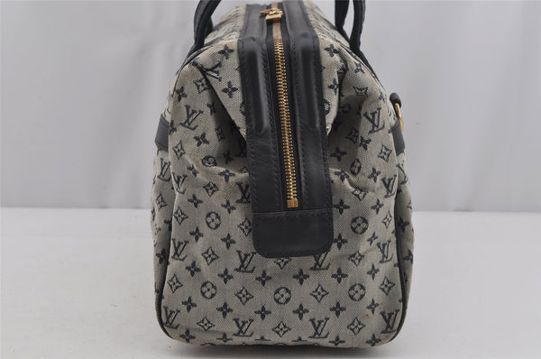 Authentic Louis Vuitton Monogram Mini Josephine GM Hand Bag Blue M92211 LV 4868J